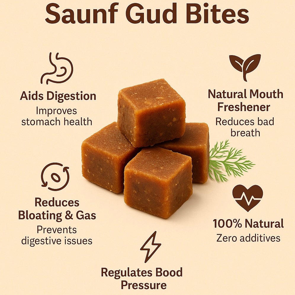 Gud-Saunf Delights – Traditional Sweet Cubes Infused with the Goodness of Fennel
