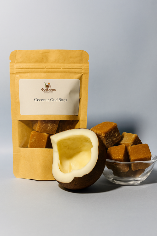 Coconuts Gud Bites – Crunchy Coconut Chunks Coated in Natural Jaggery