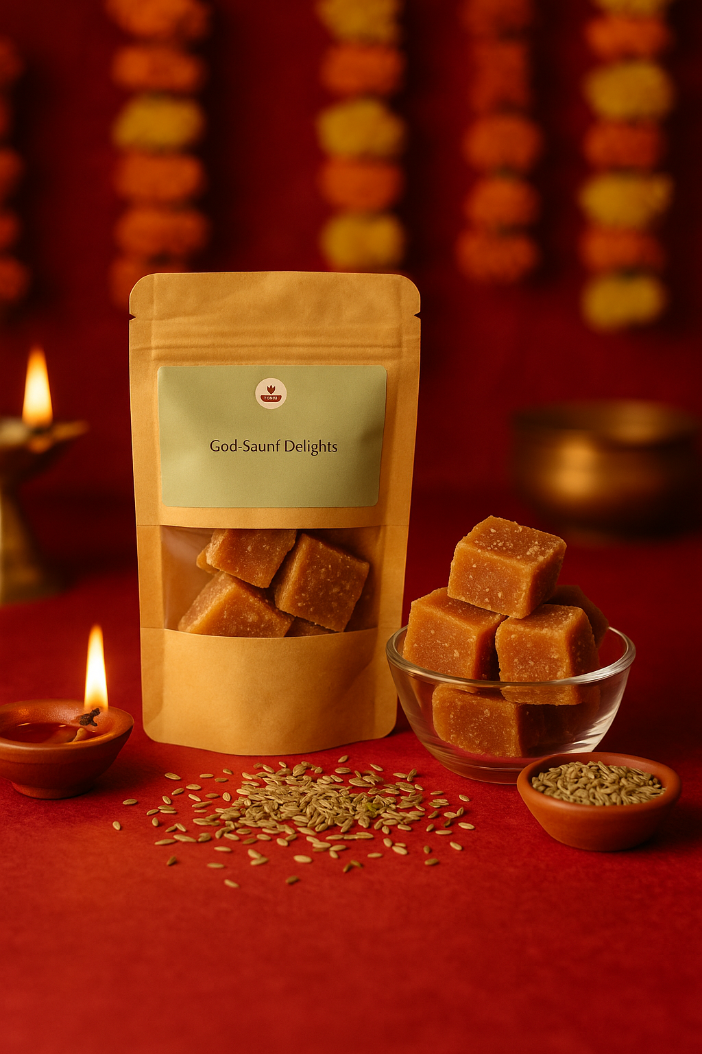 Gud-Saunf Delights – Traditional Sweet Cubes Infused with the Goodness of Fennel